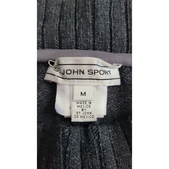 ST. JOHN SPORT By Marie Gray Santana Knit Wide Leg Gray Lounge Pants Size M - Picture 5 of 5